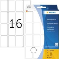 Herma - Universaletikett 25 x 40 mm (b x h) nicht wieder ablösbar Papier weiß 512 Etik./Pack. von Herma