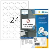 Herma - Universaletikett 40mm wieder ablösbar Papier weiß 2.400 Etik./Pack. von Herma
