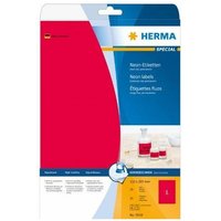 Neonetiketten A4 210x297 mm neon-rot Papier matt 20 St. - Herma von Herma