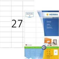 Universaletikett premium 70 x 32 mm (b x h) nicht wieder ablösbar Papier weiß 2.700 Etik./Pack. von Herma