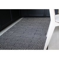 Teppich Läufer Küchenteppich/Schwarz Und Jute Strapazierfähiger von HermanTextiles