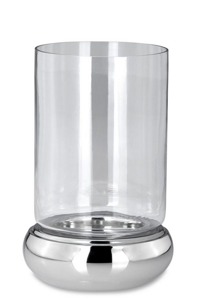 Hermann Bauer jun. Kollektion GmbH Windlicht Windlicht Edelstahl rund glatt poliert 26 cm, Ø 16,5 cm von Hermann Bauer jun. Kollektion GmbH