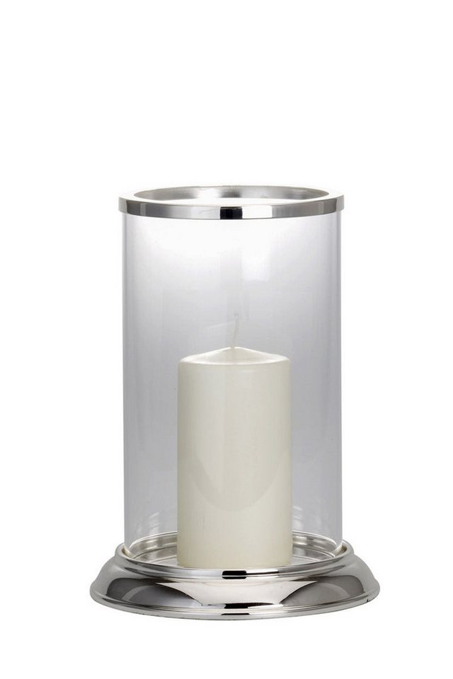Hermann Bauer jun. Kollektion GmbH Windlicht Windlicht "Klassisch" versilbert glatt poliert, H 28 cm, Ø 20 cm von Hermann Bauer jun. Kollektion GmbH