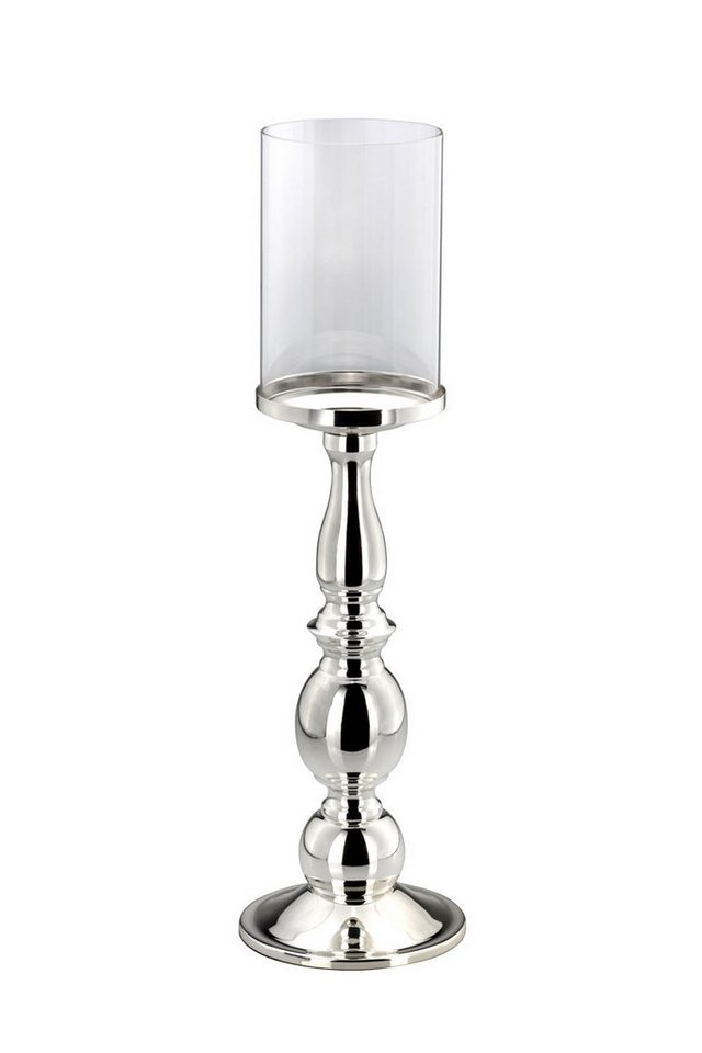 Hermann Bauer jun. Kollektion GmbH Windlicht Windlicht auf Kugelfuß, versilbert glatt poliert, H 45 cm von Hermann Bauer jun. Kollektion GmbH