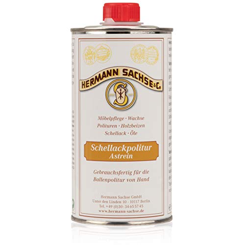 Schellackpolitur Blond Transparent 500ml Schellack Politur farblos Astrein Super Blond hell wachsfrei von Hermann Sachse