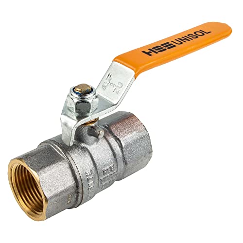 HSE UNISOL Solarkugelhahn Typ 1610, beids. Innengewinde Rp 3/8 Zoll (DN 10), Stahlhebel lang, MS-verchromt von Hermann Schmidt