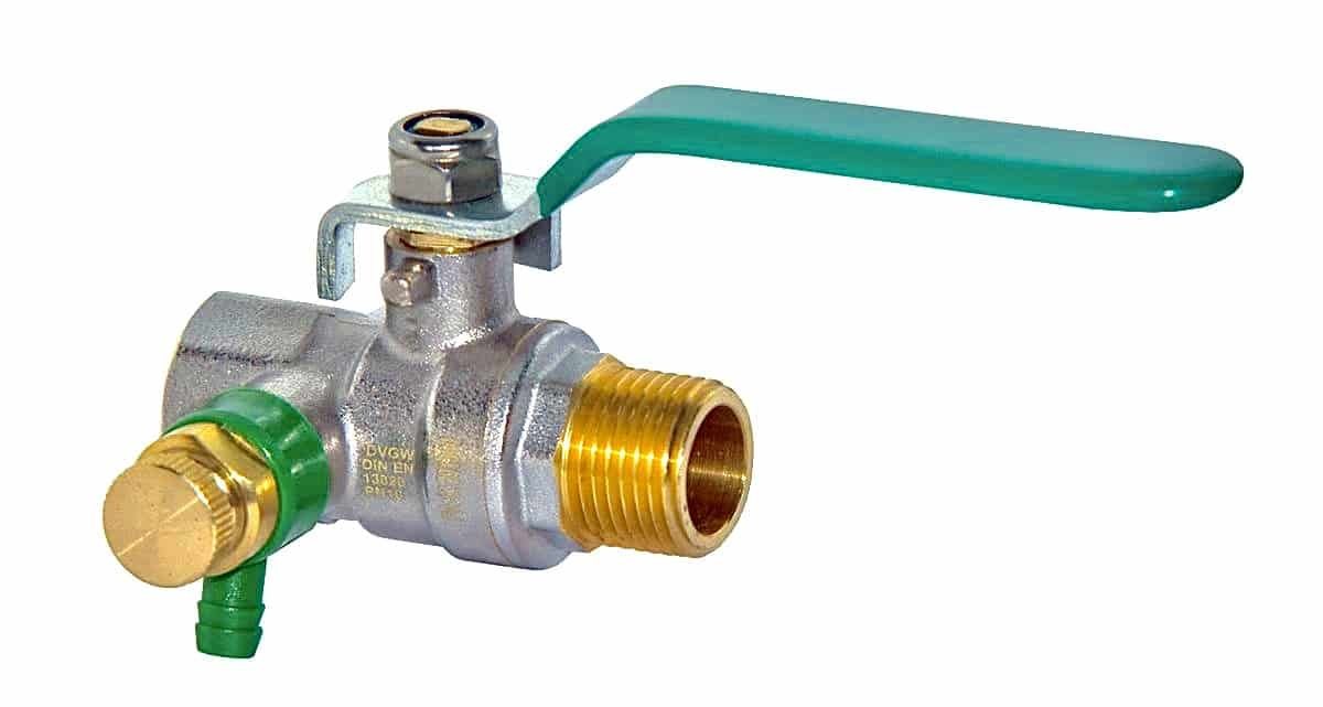 Hermann Schmidt Kugelhahn, (1 Stück), DVGW Kugelhahn für Trinkwasser mit langem Hebel und Entleerung von Hermann Schmidt