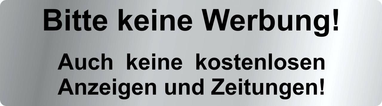 Hermann Schütz Aufkleber Bitte keine Werbung! Auch keine kostenlosen ... von Hermann Schütz