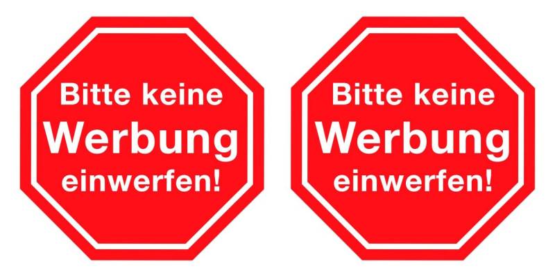 Hermann Schütz Aufkleber Bitte keine Werbung einwerfen 2er-Set je 45x45mm von Hermann Schütz
