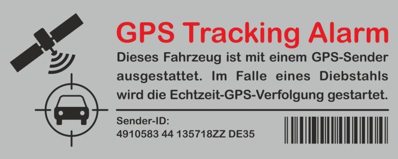 Hermann Schütz Aufkleber GPS Tracking Alarm 120x40mm von Hermann Schütz