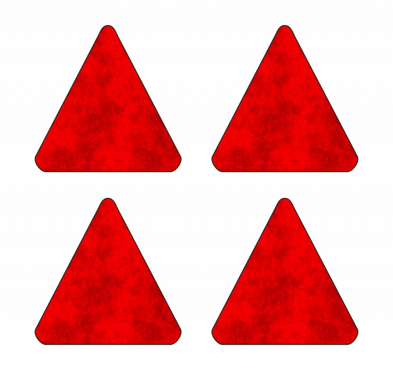 Hermann Schütz Aufkleber Holografie-Leucht-Reflektoren Dreiecke rot Bogengröße: 110x90mm, 4 Motive von Hermann Schütz