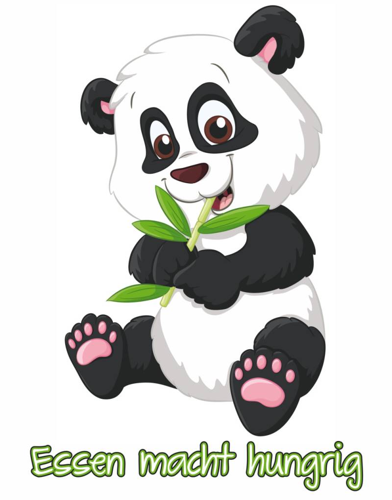 Hermann Schütz Aufkleber Pandabär  Essen macht hungrig 150x115mm von Hermann Schütz