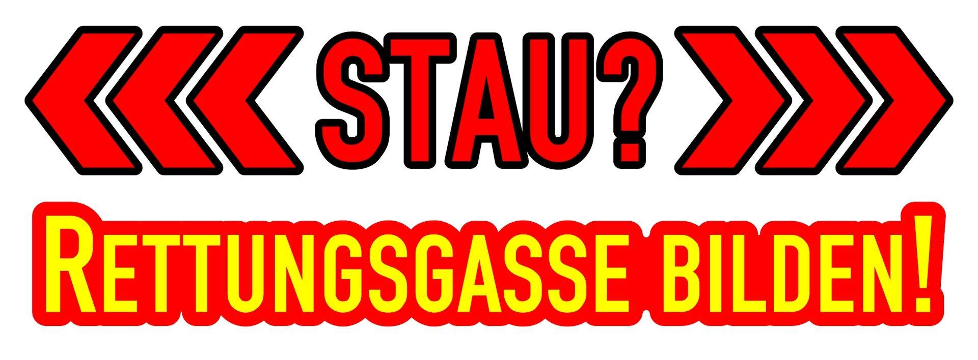 Hermann Schütz Aufkleber STAU? Rettungsgasse bilden! 180x60mm von Hermann Schütz