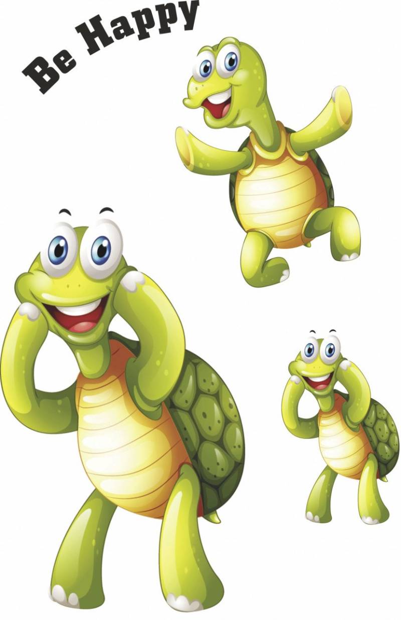 Hermann Schütz Aufkleber Schildkröte Be happy von Hermann Schütz