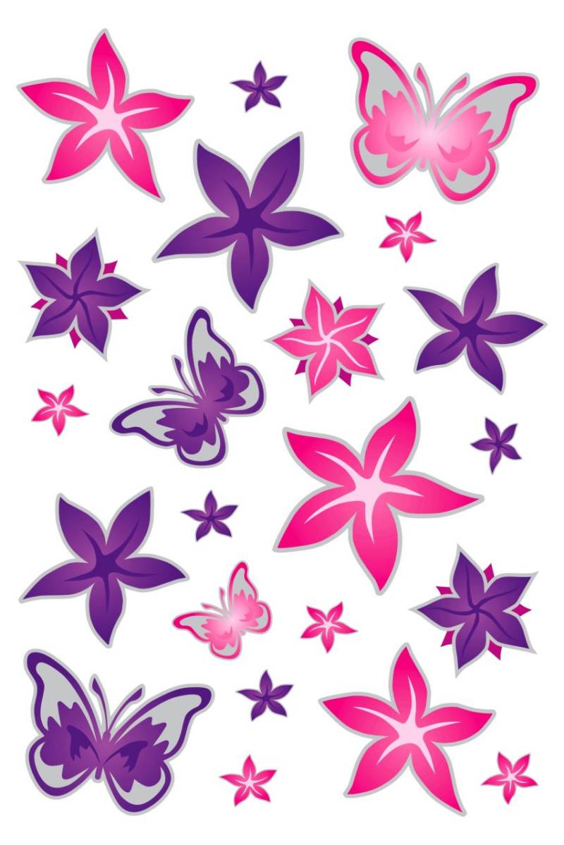 Hermann Schütz Aufkleber Schmetterlinge und Blumen  22 Motive von Hermann Schütz