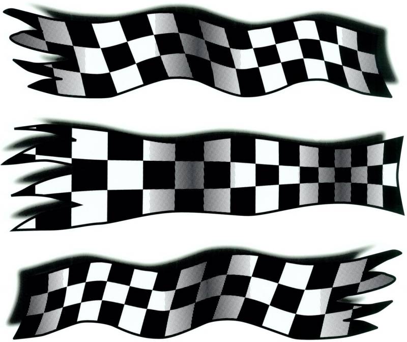 Hermann Schütz Aufkleber Styling-Flag schwarz-weiß 3er-Set 210x150mm von Hermann Schütz