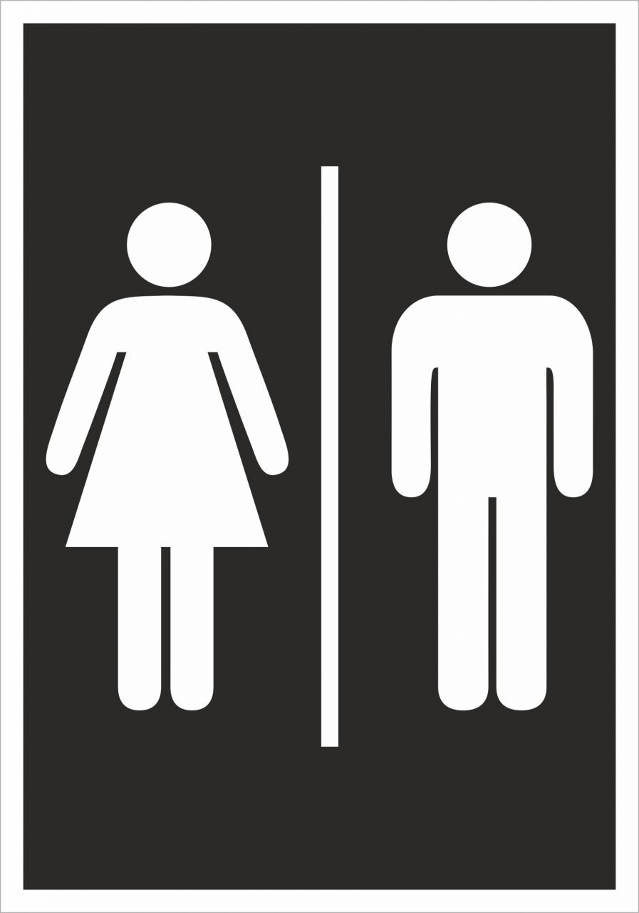 Hermann Schütz Aufkleber Toiletten-Schild 200x140mm von Hermann Schütz