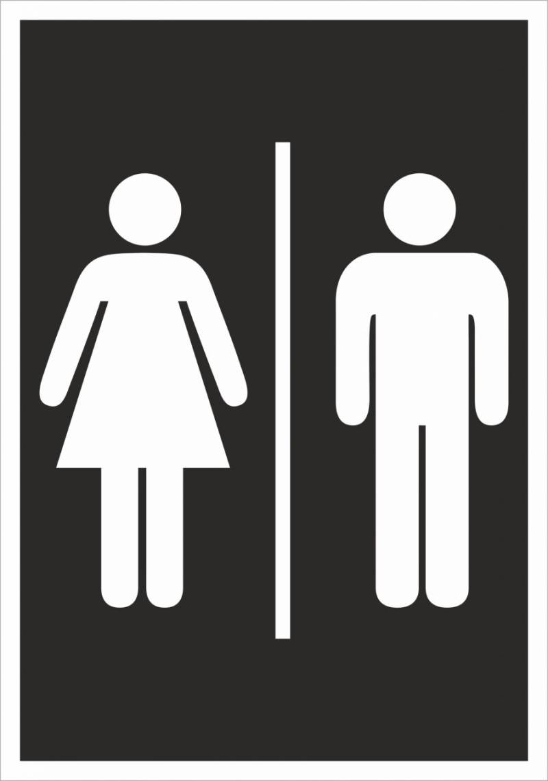 Hermann Schütz Aufkleber Toiletten-Schild 200x140mm von Hermann Schütz