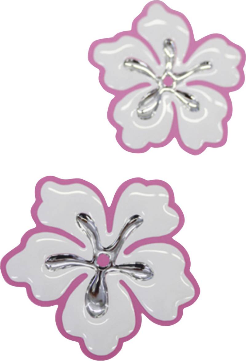 Hermann Schütz Chromesticker 3D Hibiskus grau-pink von Hermann Schütz