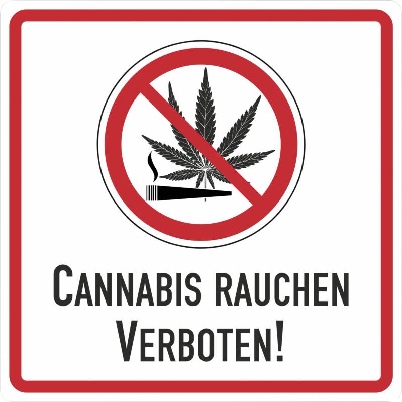 Hermann Schütz Hart-PVC-Schild Cannabis rauchen verboten! von Hermann Schütz