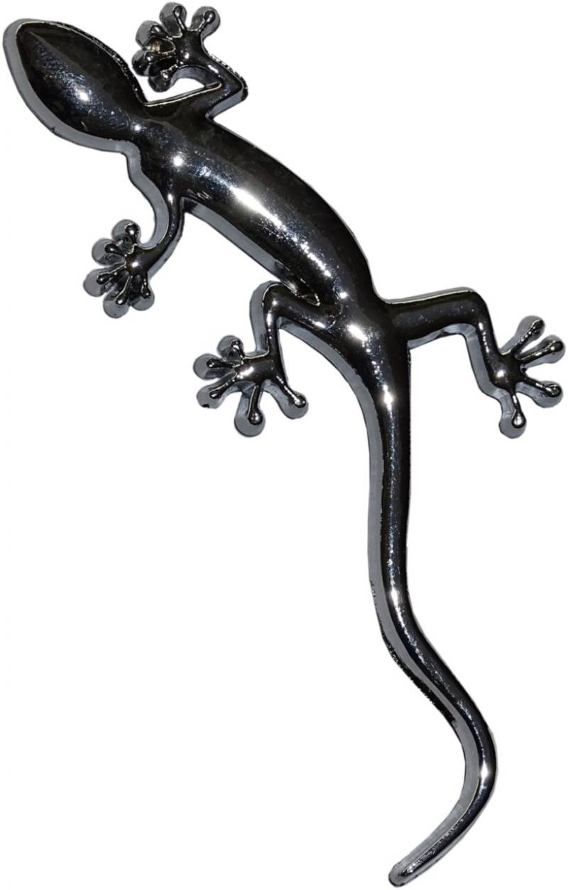 Hermann Schütz Relief-Chrome-Tattoo Gecko chrome 80x35mm von Hermann Schütz