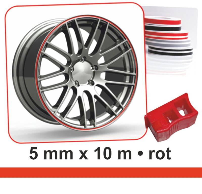 Hermann Schütz Zierstreifen Wheel-Stripes für Autofelgen rot 5mm x 10m von Hermann Schütz