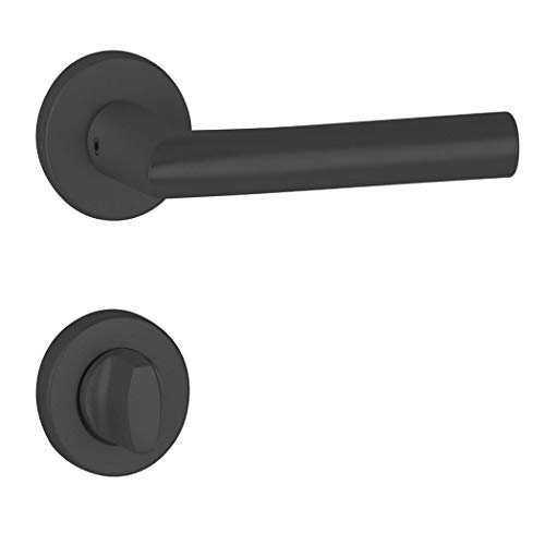 Hermat Türdrücker L-Form WC/Bad Basic02 schwarz matt Türgriff Drückergarnitur von Hermat