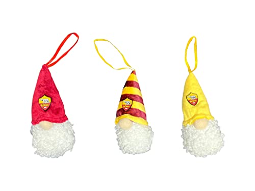 A.S. Roma Weihnachtsdekoration | TRIS Folletti Weihnachtsbaumaufhänger | 3 Stück | 10 cm | Offizielles Produkt von hermet