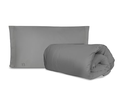 Hermet Laura Biagiotti Bettbezug-Set für Einzelbett, Perkal, Graphit, Bettbezug und Kissenbezug, 100% Baumwolle von Hermet