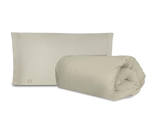 Hermet Laura Biagiotti Bettbezug-Set für Einzelbett, einfarbig, Perkal, Beige, Bettbezug und Kissenbezug, 100% Baumwolle von hermet