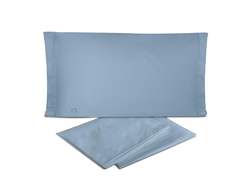 hermet Laura Biagiotti Bettwäsche-Set für Einzelbett, Perkal, 100% Baumwolle, Hellblau, Bettlaken + Spannbetttuch + Kissenbezug von hermet