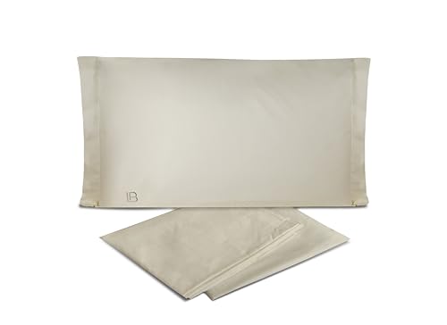 hermet Laura Biagiotti Bettwäsche-Set für Einzelbett, Perkal, 100% Baumwolle, Beige, Bettlaken + Spannbetttuch + Kissenbezug von hermet