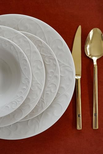 Elegant 24-Piece Dinner Set, 100% Porcelain, White | Includes Service Plates, Bowls & Dessert Plates | Microwave & Dishwasher Safe, Perfect for Any Occasion Elegant 24-Piece Dinner Set, 100% Porcelain, White | Includes Service Plates, Bowls & Dessert Plates | Microwave & Dishwasher Safe, Perfect for Any Occasion von Hermia Concept