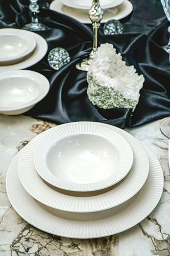 Elegant 24-Piece Dinner Set, 100% Porcelain, White | Includes Service Plates, Bowls & Dessert Plates | Microwave & Dishwasher Safe, Perfect for Any Occasion Elegant 24-Piece Dinner Set, 100% Porcelain, White | Includes Service Plates, Bowls & Dessert Plates | Microwave & Dishwasher Safe, Perfect for Any Occasion von Hermia Concept