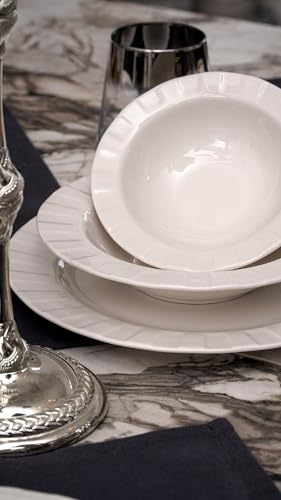 Elegant 24-Piece Dinner Set, 100% Porcelain, White | Includes Service Plates, Bowls & Dessert Plates | Microwave & Dishwasher Safe, Perfect for Any Occasion Elegant 24-Piece Dinner Set, 100% Porcelain, White | Includes Service Plates, Bowls & Dessert Plates | Microwave & Dishwasher Safe, Perfect for Any Occasion von Hermia Concept