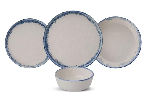 Elegant 24-Piece Dinner Set, 100% Porcelain, White & Blue | Includes Service Plates, Bowls, & Dessert Plates | Microwave & Dishwasher Safe, Perfect for Any Occasion Elegant 24-Piece Dinner Set, 100% Porcelain, White & Blue | Includes Service Plates, Bowls, & Dessert Plates | Microwave & Dishwasher Safe, Perfect for Any Occasion von Hermia Concept
