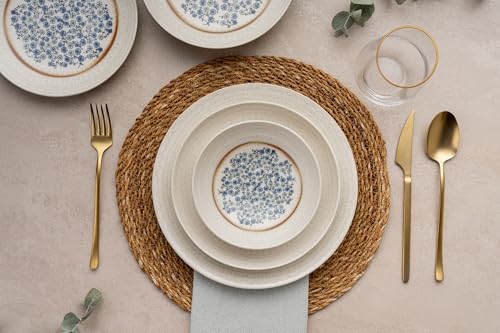 Elegant 24-Piece Dinner Set, 100% Porcelain | Includes Service Plates, Bowls, Dessert Plates | Dishwasher & Microwave Safe | Perfect for Any Occasion von Hermia Concept