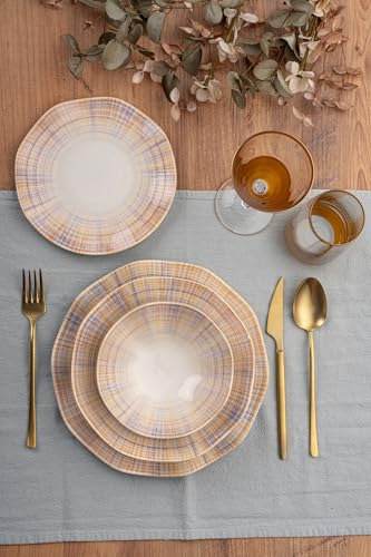 Elegant 24-Piece Dinner Set, 100% Porcelain | Includes Service Plates, Bowls, Dessert Plates | Dishwasher & Microwave Safe | Perfect for Any Occasion von Hermia Concept