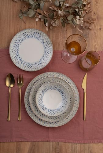 Elegant 24-Piece Dinner Set, 100% Porcelain | Includes Service Plates, Bowls & Dessert Plates | Dishwasher & Microwave Safe | Perfect for Any Occasion von Hermia Concept