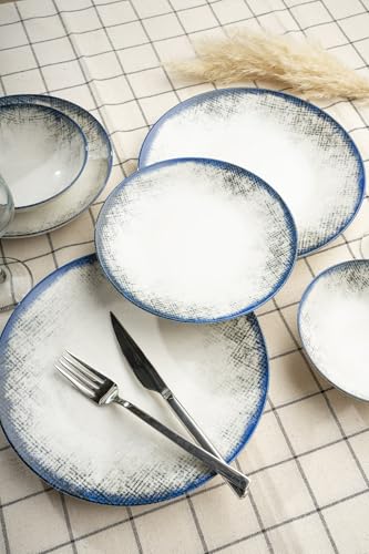 Elegant 24-Piece Dinner Set, 100% Porcelain | Includes Service Plates, Bowls & Dessert Plates | Dishwasher & Microwave Safe | Perfect for Any Occasion von Hermia Concept