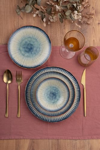 Elegant 24-Piece Dinner Set, 100% Porcelain | Includes Service Plates, Bowls & Dessert Plates | Dishwasher & Microwave Safe | Perfect for Any Occasion von Hermia Concept
