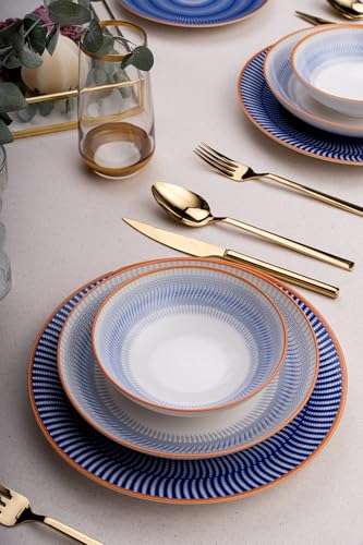 Elegant 24-Piece Dinner Set, 100% Porcelain | Includes Service Plates, Bowls & Dessert Plates | Dishwasher & Microwave Safe | Perfect for Any Occasion Elegant 24-Piece Dinner Set, 100% Porcelain | Includes Service Plates, Bowls & Dessert Plates | Dishwasher & Microwave Safe | Perfect for Any Occasion von Hermia Concept
