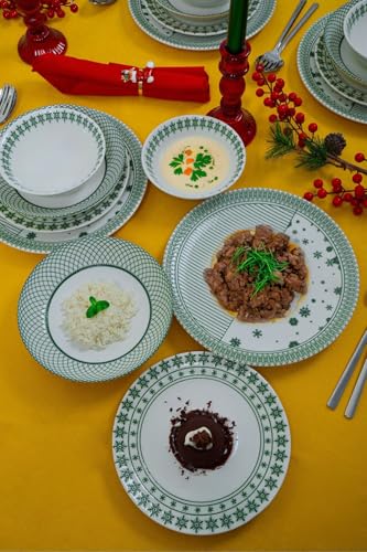 Elegant 24-Piece Dinner Set, 100% Porcelain | Includes Service Plates, Bowls & Dessert Plates | Microwave & Dishwasher Safe | Perfect for Any Occasion Elegant 24-Piece Dinner Set, 100% Porcelain | Includes Service Plates, Bowls & Dessert Plates | Microwave & Dishwasher Safe | Perfect for Any Occasion von Hermia Concept