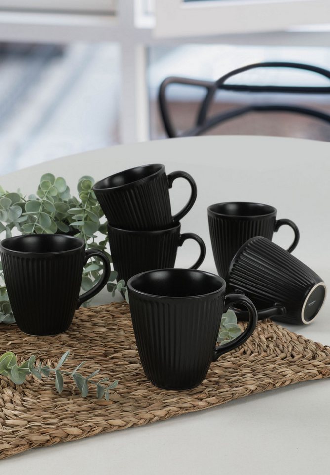 Hermia Concept Becher 100% CERAMIC STONEWARE, size:10 cm / 330 ml (6 Pieces) M1638 von Hermia Concept