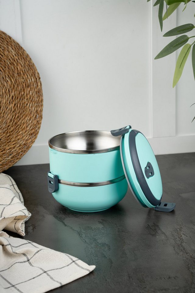 Hermia Concept Lunchbox Warm Box, 100 % rostfreiem Edelstahl, (Einzelbox / 2er Set / 3er Set, 2-tlg., 3-fach Set, 2-fach Set, 1-fach set), Lebensmittelecht, geschmacksneutral 100% rostfreier Edelstahl von Hermia Concept