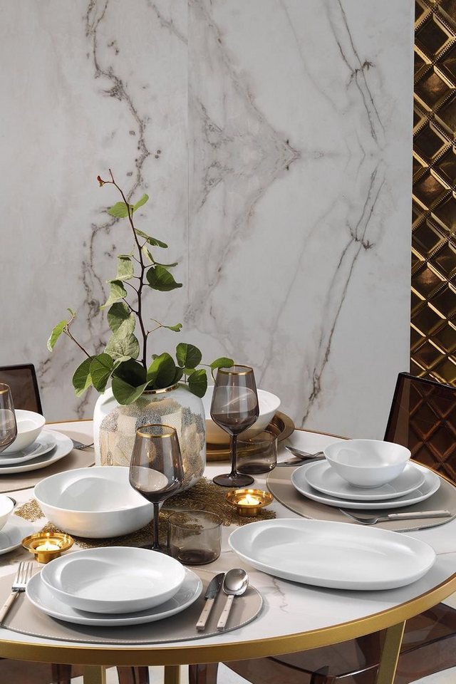 Hermia Concept Teller-Set KTP3354, Weiß, Essservices, 100% Porzellan von Hermia Concept