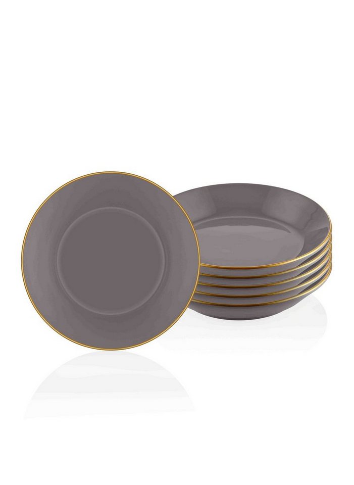 Hermia Concept Teller-Set 100% CERAMIC, 20 x 20 x 3 cm (6 Pieces) A3325 (6-tlg) von Hermia Concept