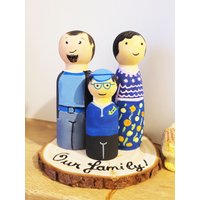 Peg Doll Familie Portrait Geschenk Nach Wunsch Peg Doll Familie Portrait Geschenk Nach Wunsch von HerminartShop