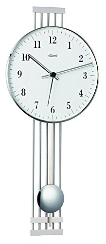 Hermle Uhrenmanufaktur Wanduhr, Metall, Silber, 56cm x 24cm x 7cm von Hermle