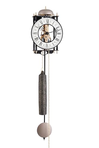Hermle 70503-000711 Skelett-Pendelwanduhr Werk Rosé, Weiß, 62cm x 15cm x 10cm von Hermle
